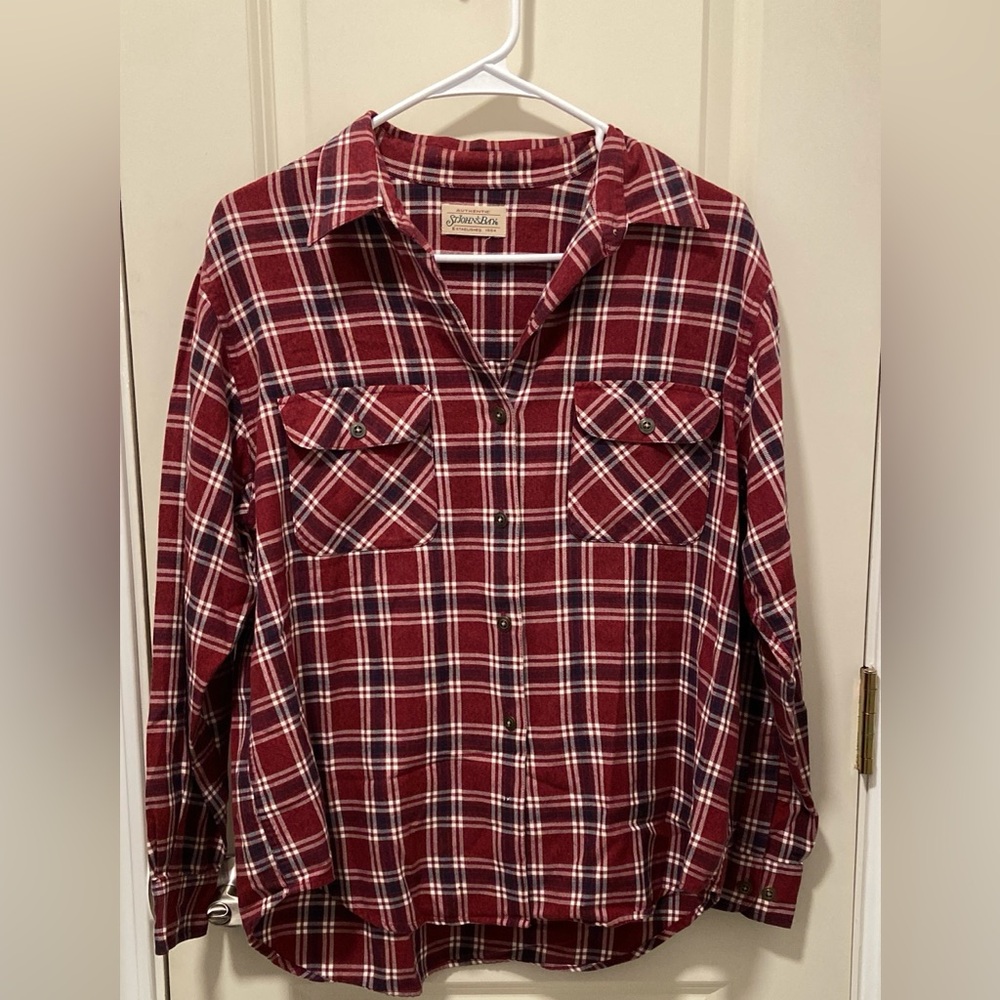 Red Plaid Button-Up Shirt